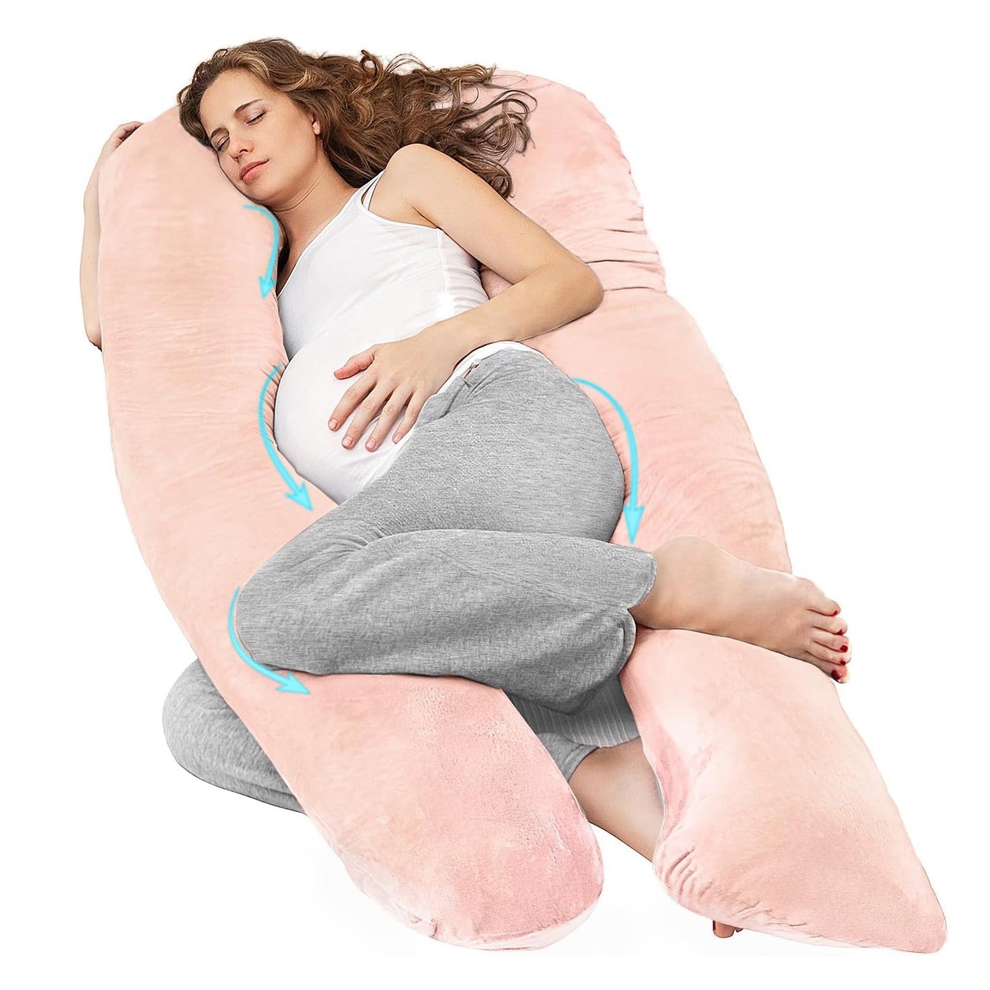 Pregnancy Pillow for Sleeping, With Washable Velvet Cover