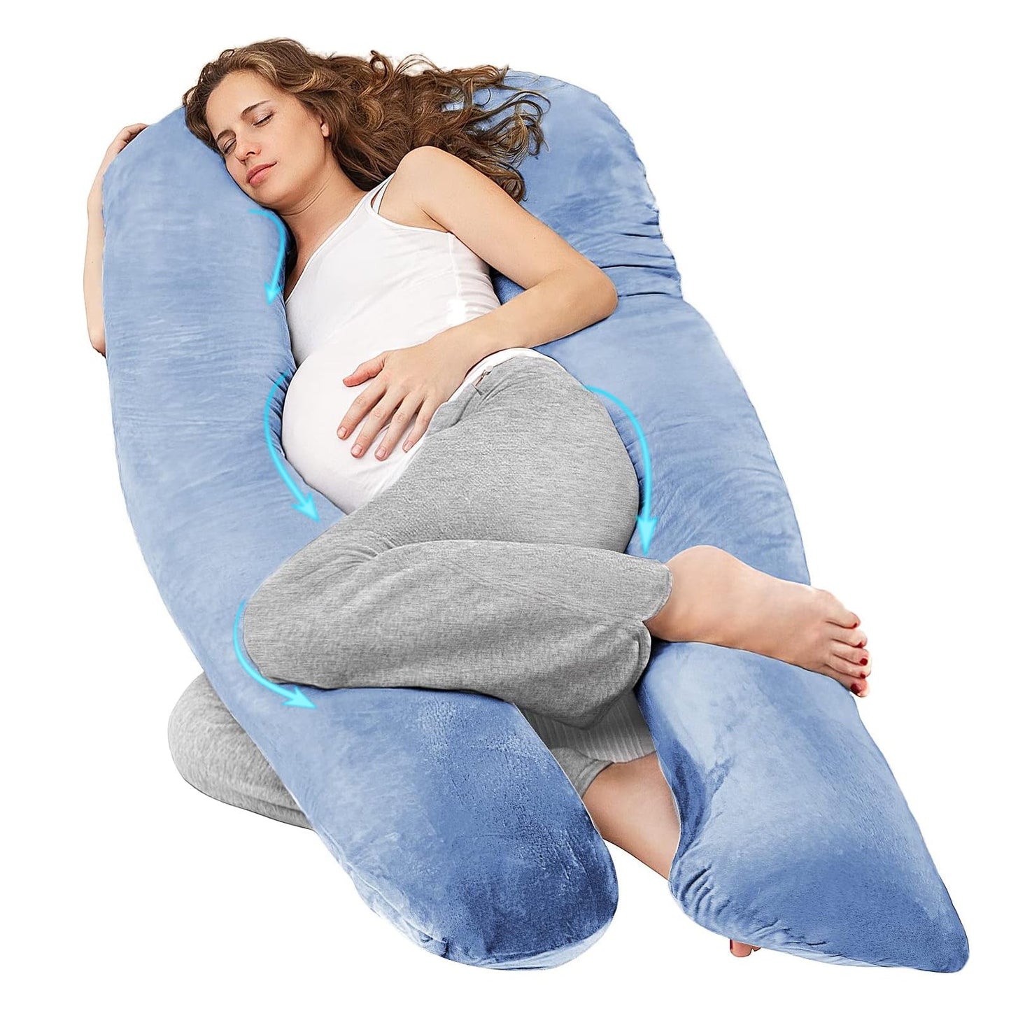 Pregnancy Pillow for Sleeping, With Washable Velvet Cover
