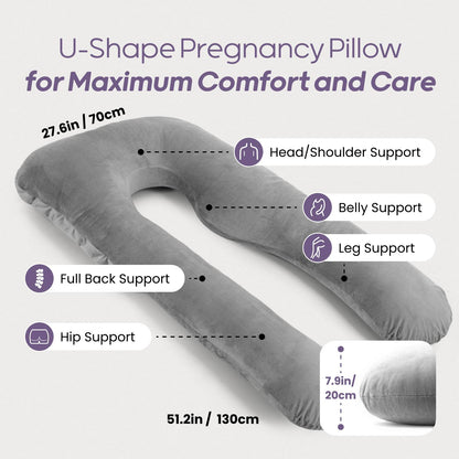 Pregnancy Pillow for Sleeping, With Washable Velvet Cover