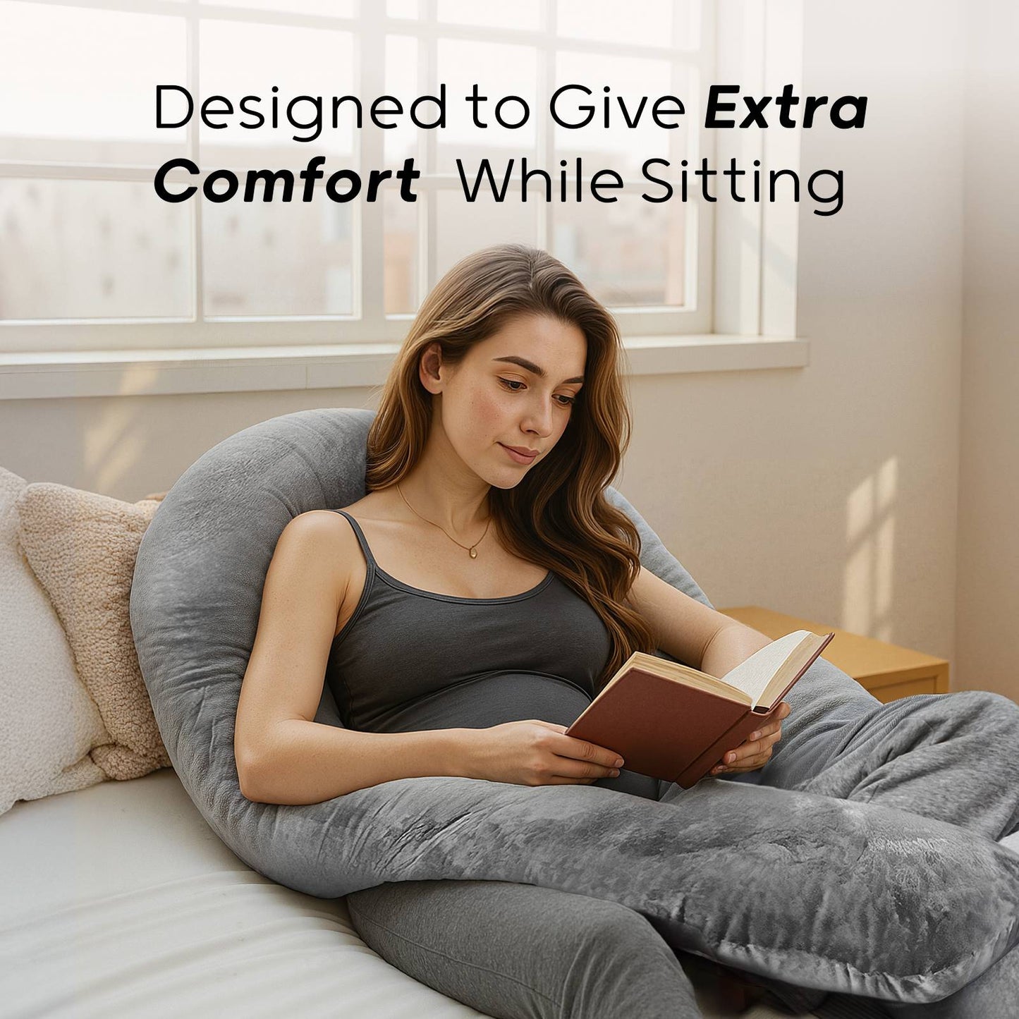 Pregnancy Pillow for Sleeping, With Washable Velvet Cover