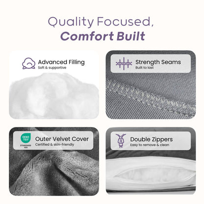 Pregnancy Pillow for Sleeping, With Washable Velvet Cover