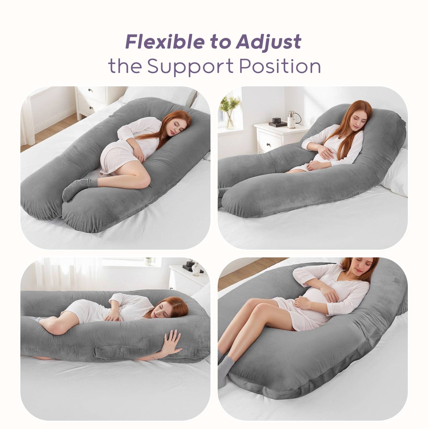 Pregnancy Pillow for Sleeping, With Washable Velvet Cover