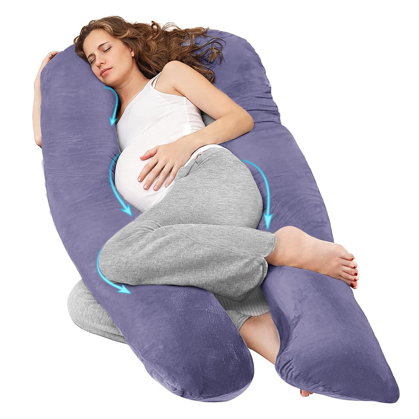 Pregnancy Pillow for Sleeping, With Washable Velvet Cover