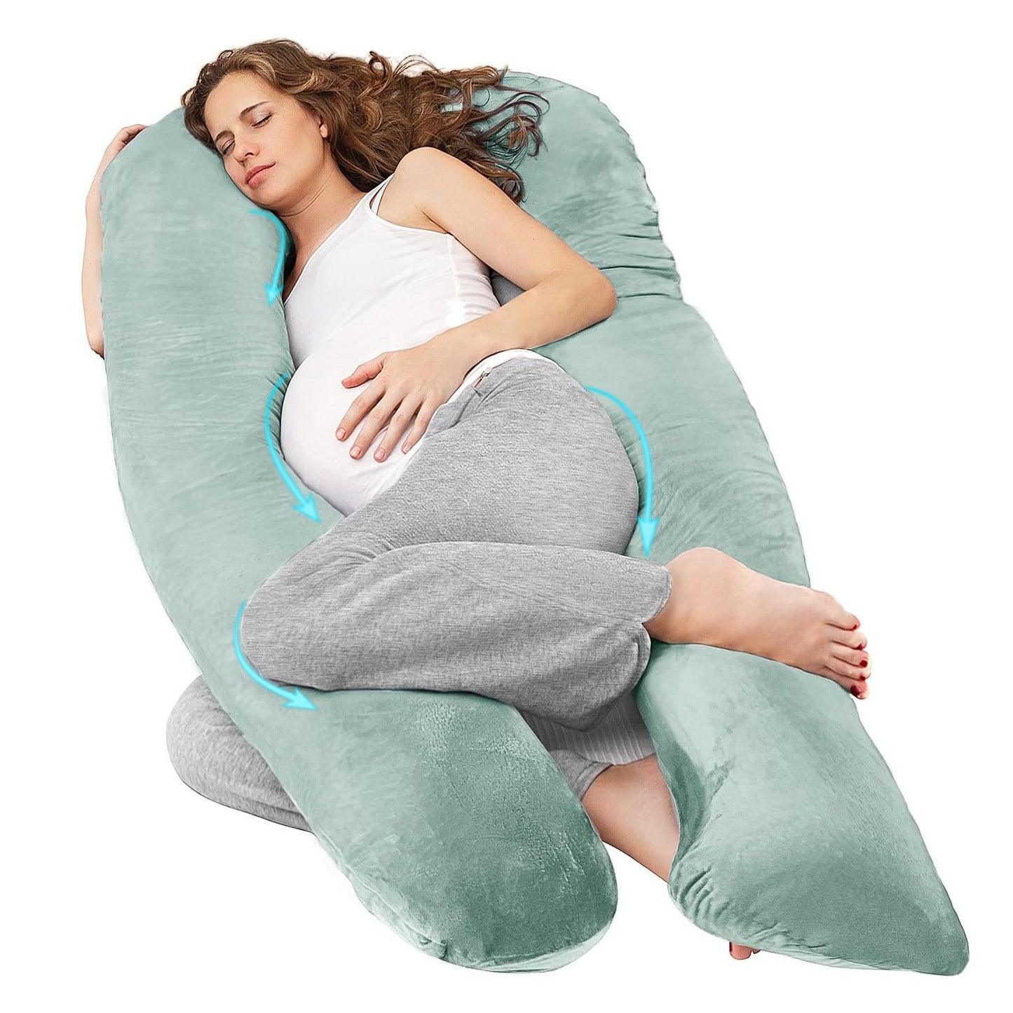 Pregnancy Pillow for Sleeping, With Washable Velvet Cover